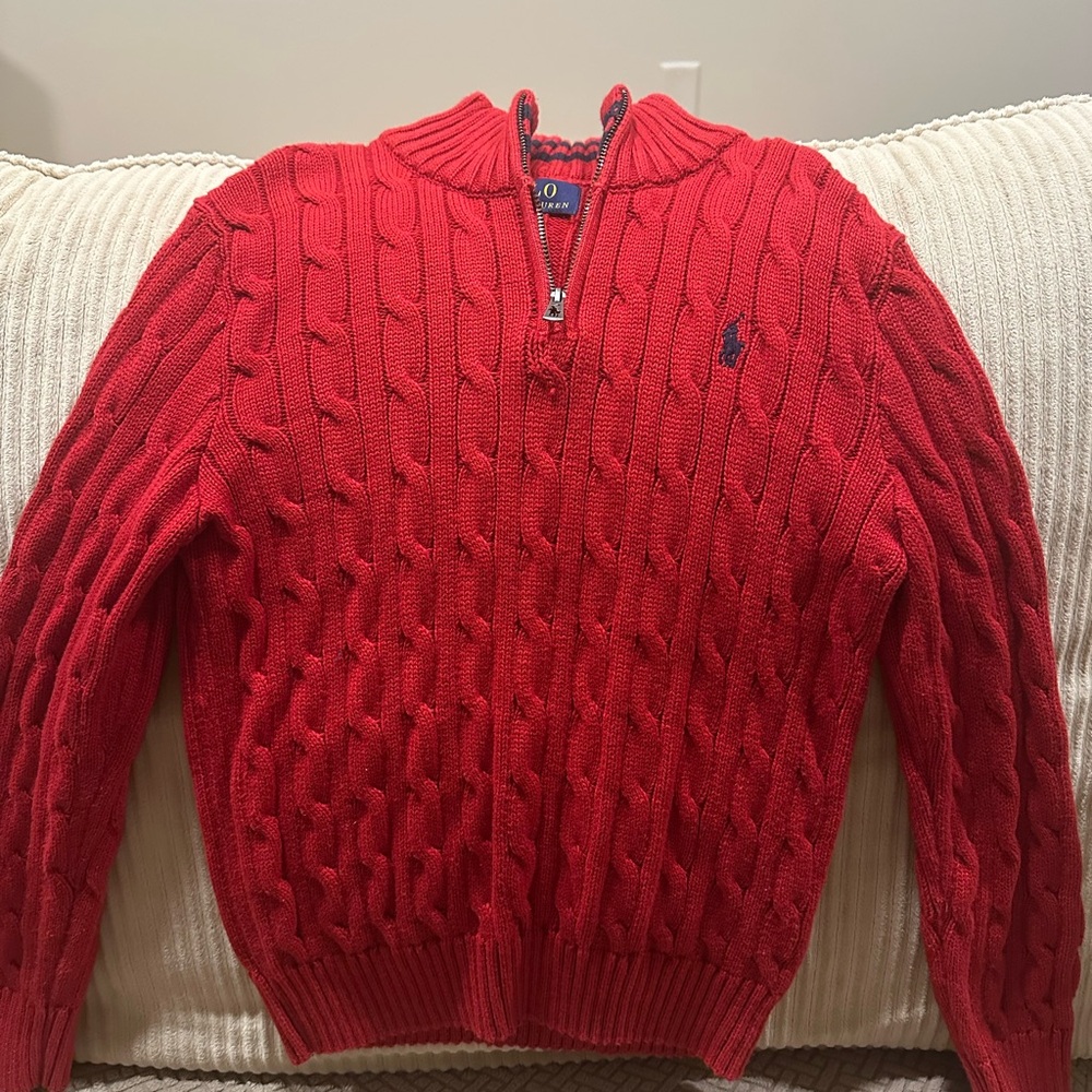 Ralph Lauren Kids Red Zip-Up Sweater